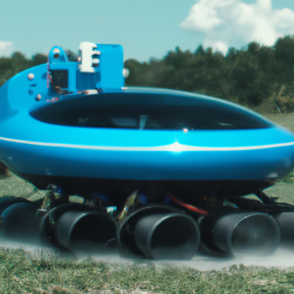 How does a hovercraft float above the ground?