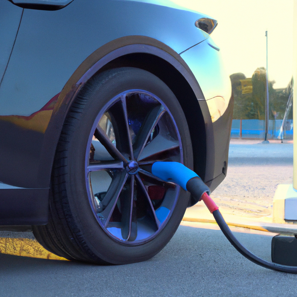 How does an electric car charge its battery?