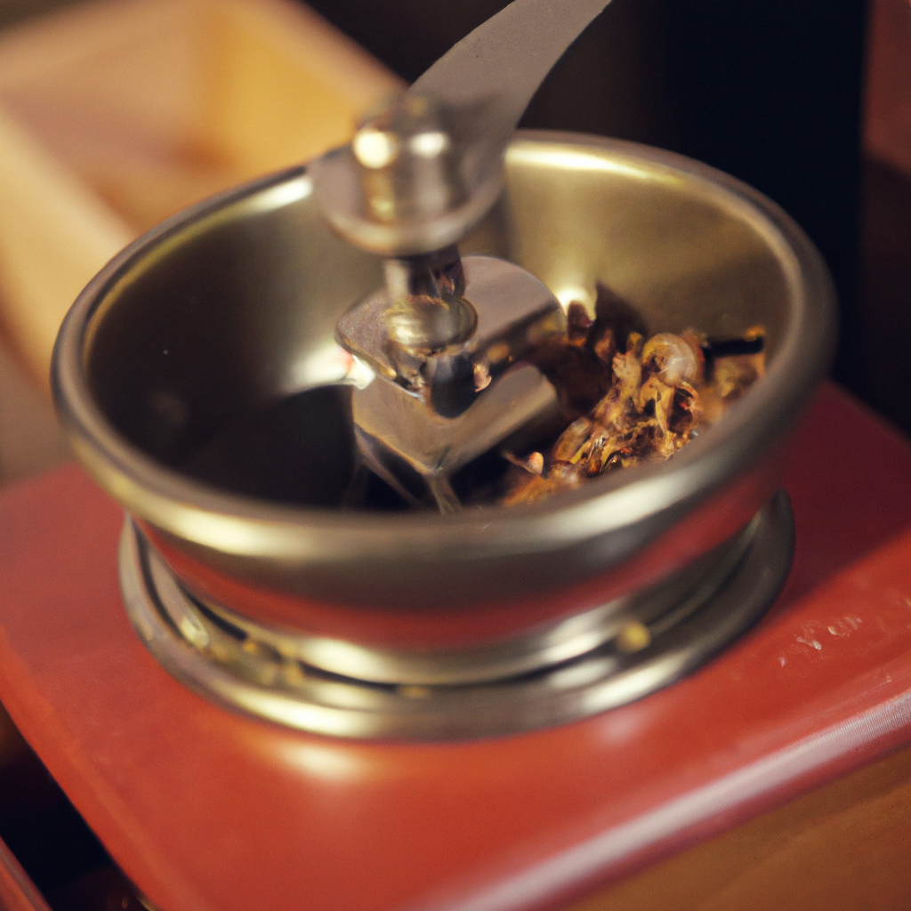 How does a coffee grinder grind coffee?