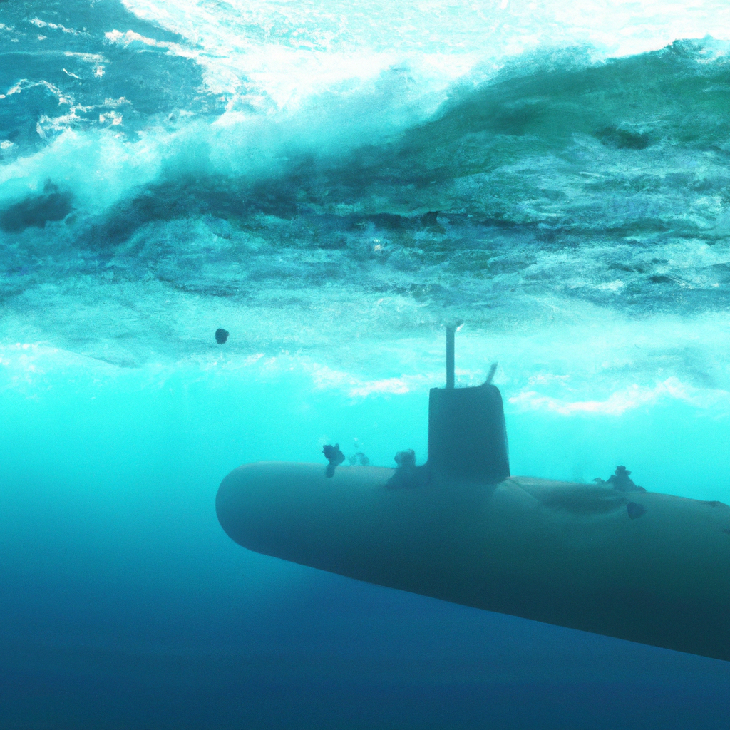 How does a submarine dive and surface?