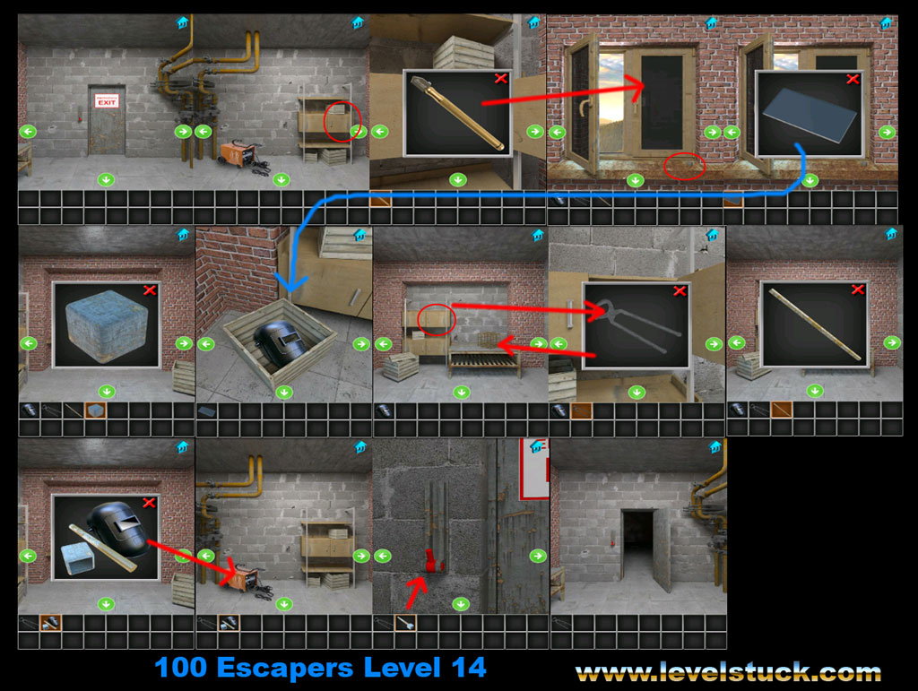 100 Escapers walkthrough Level 13 and 14