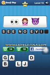 Emoji Pop Answers Level 14 15 for iOS and Android