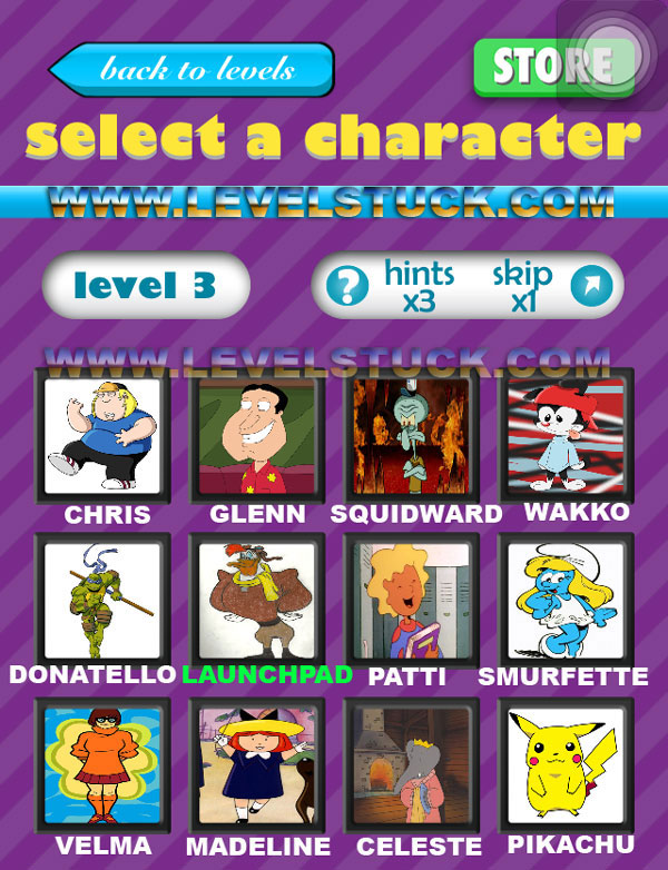 QuizCraze Characters Answers – Tv Cartoon Level 1 2 3 4 5